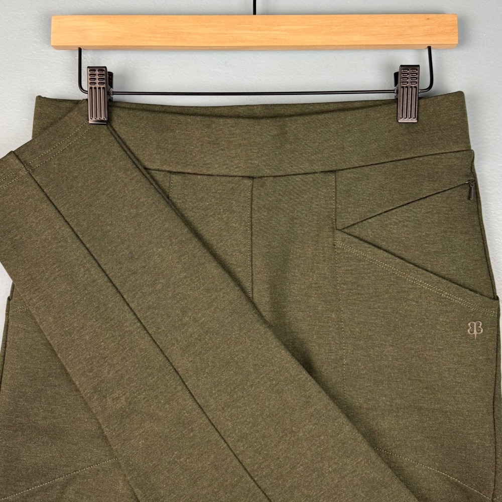 Betabrand Journey DPYP Dress Yoga Pants Women Medium Long Olive Green Skinny Leg